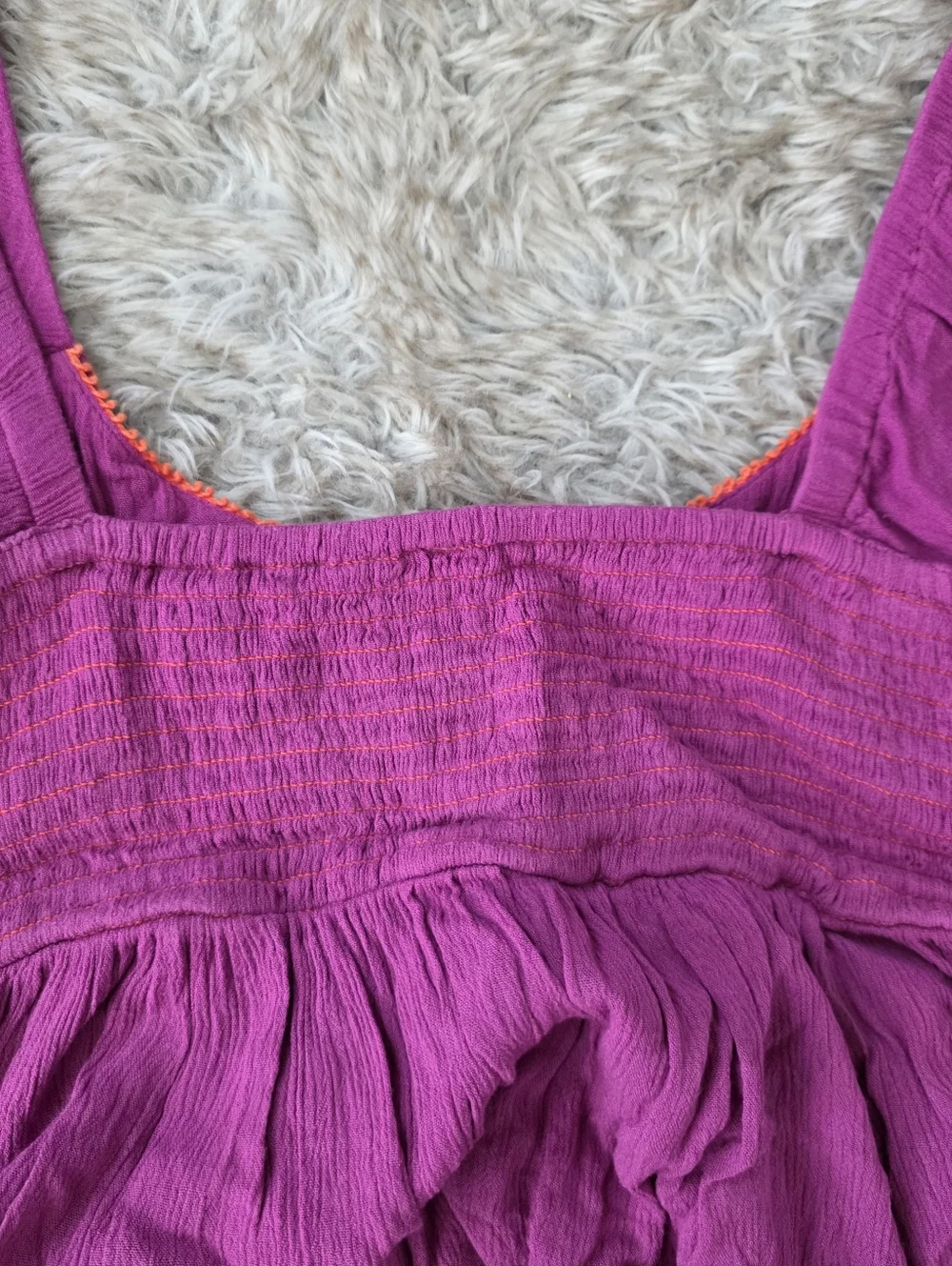 Free People Wedgewood Maxi Dress Purple With‎ Orange Embroidery